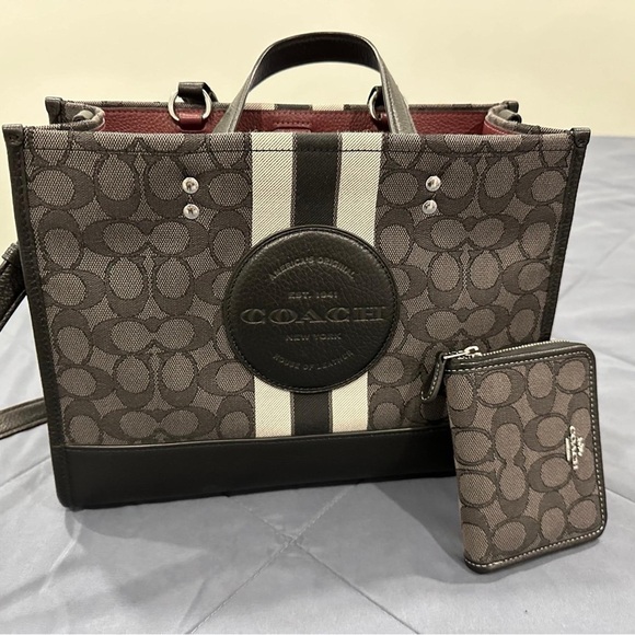 Coach Handbags - Coach Brown and Black Signature Tote Bag